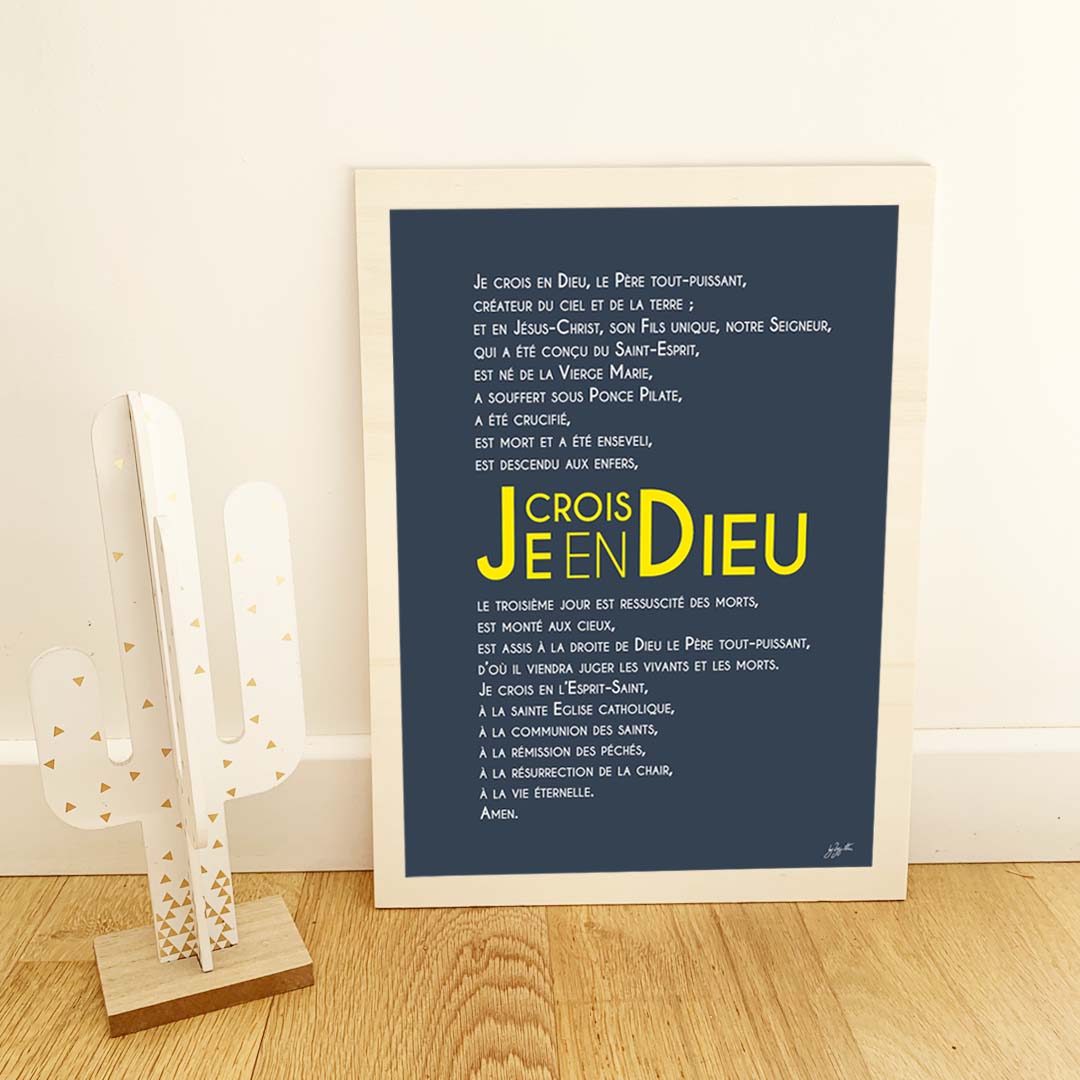 Affiche Credo – décoration murale chrétienne mettant en valeur la profession de foi catholique