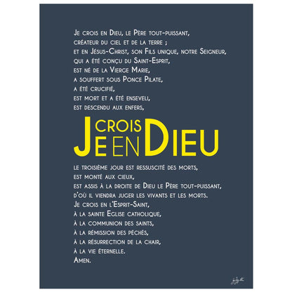 Affiche Credo – décoration murale chrétienne mettant en valeur la profession de foi catholique.