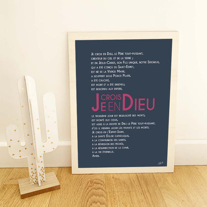 Affiche Credo – décoration murale chrétienne mettant en valeur la profession de foi catholique