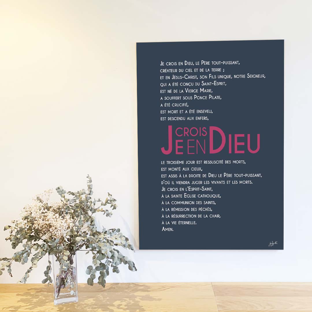 Affiche Credo – décoration murale chrétienne mettant en valeur la profession de foi catholique