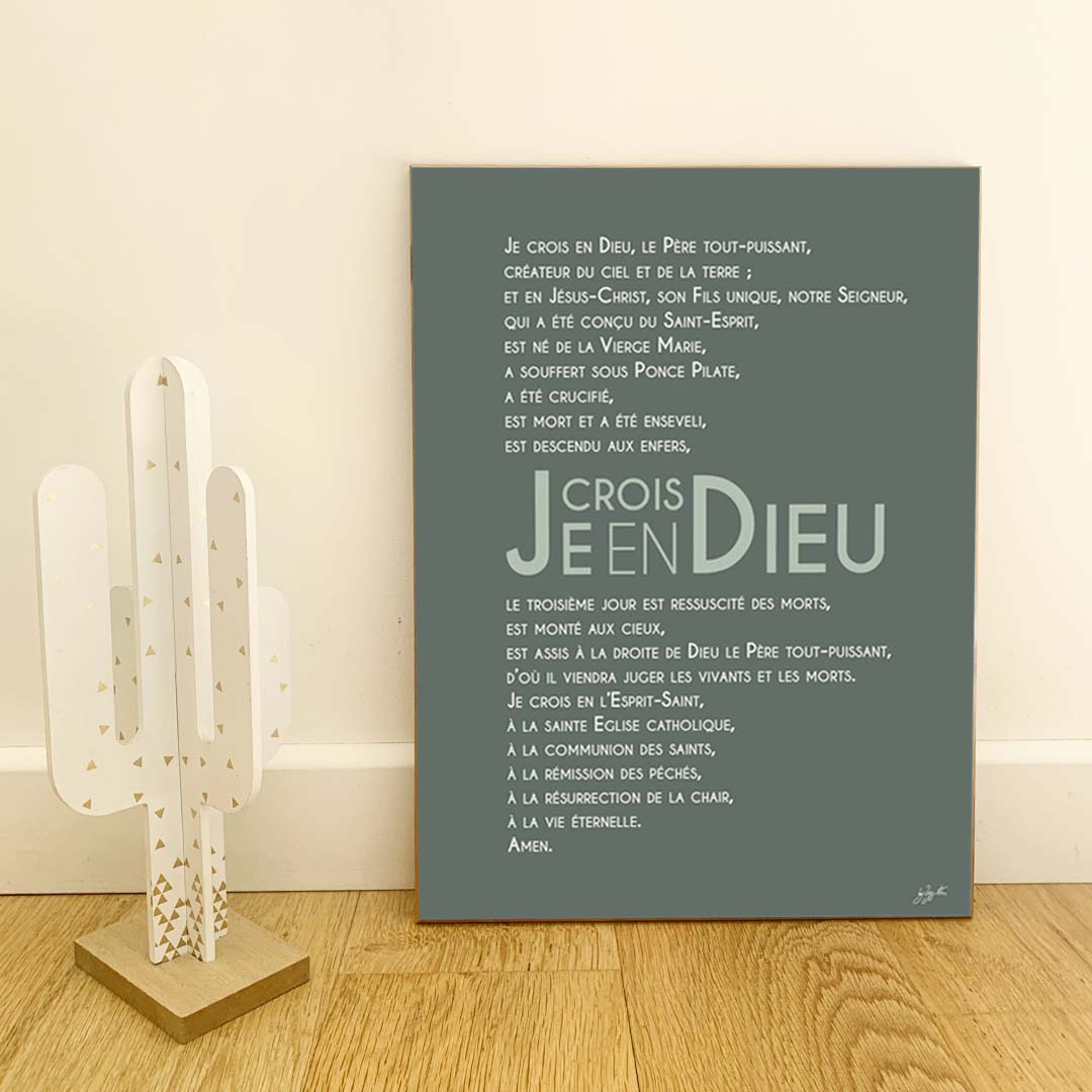 Affiche Credo – décoration murale chrétienne mettant en valeur la profession de foi catholique