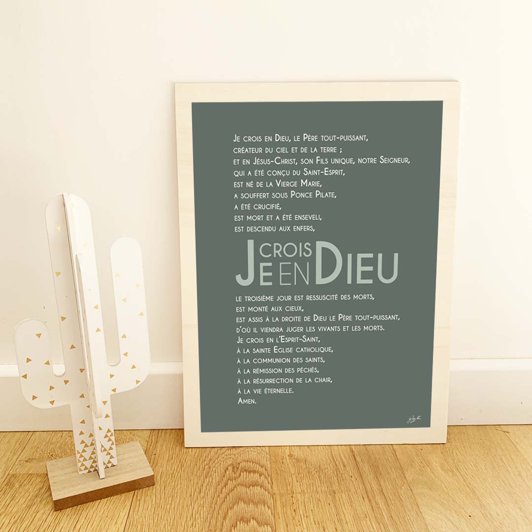 Affiche Credo – décoration murale chrétienne mettant en valeur la profession de foi catholique