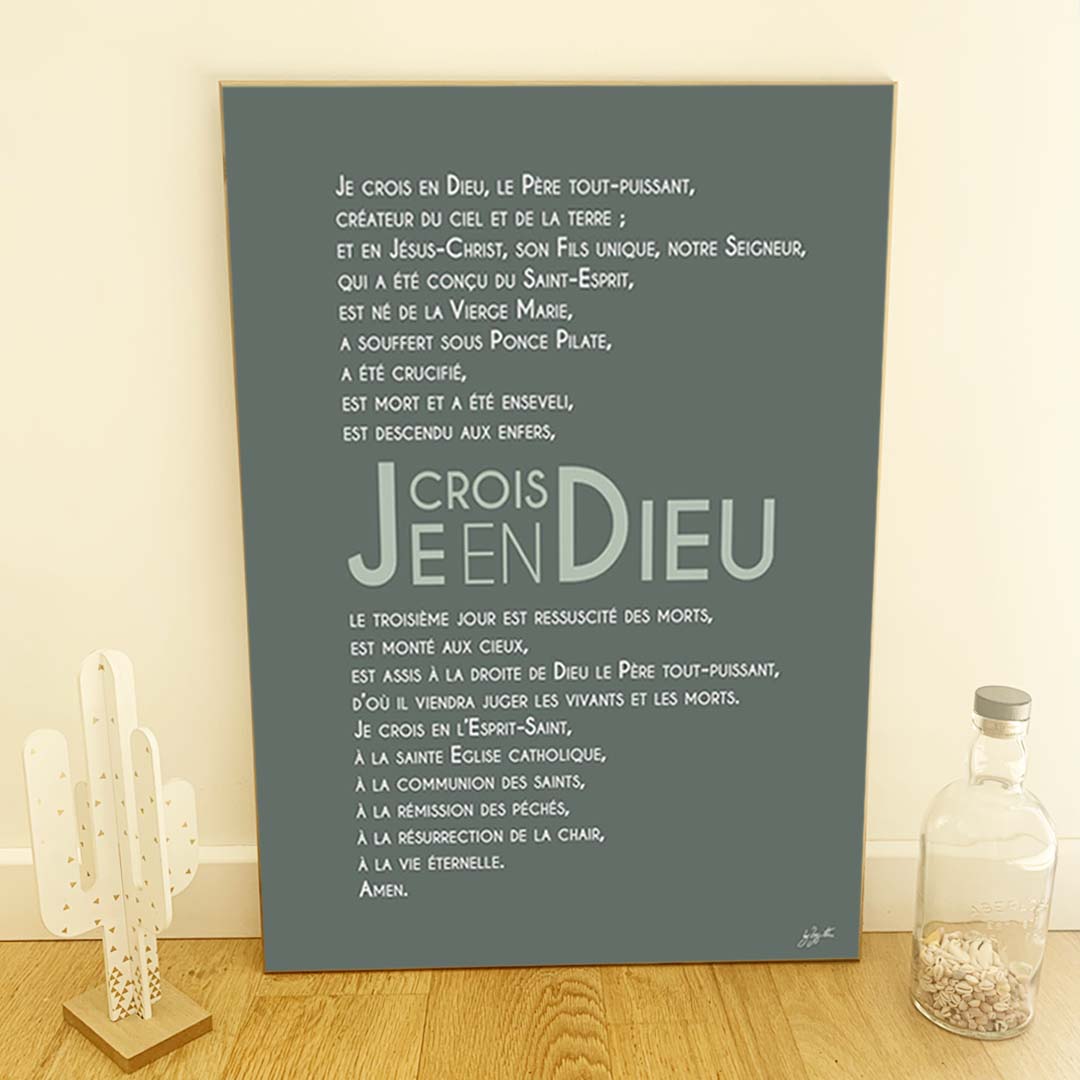 Affiche Credo – décoration murale chrétienne mettant en valeur la profession de foi catholique