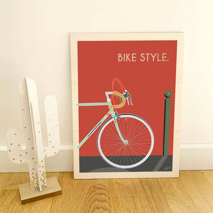 Affiche cyclisme lifestyle – décoration murale inspirée du vélo, de l’aventure et de la liberté des grands espaces.