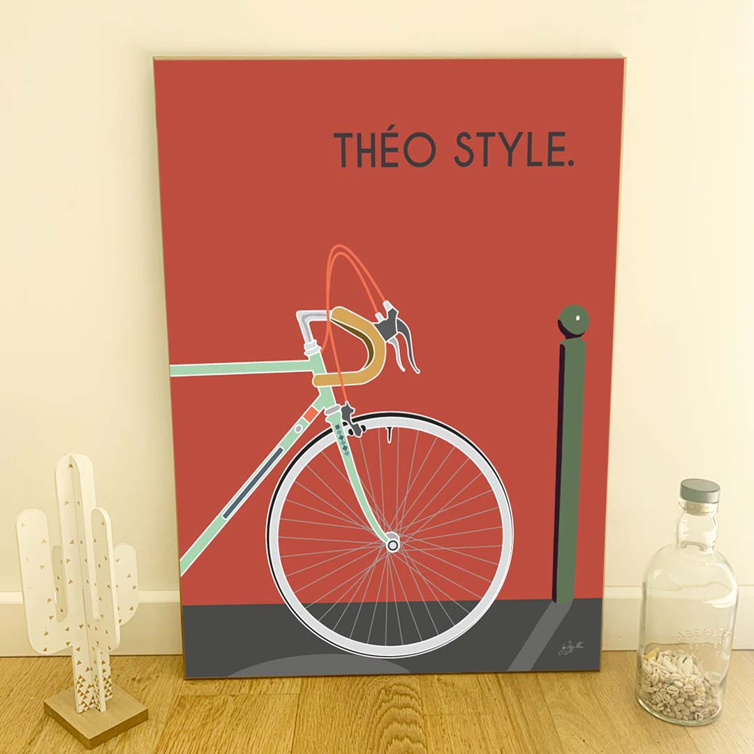 Affiche cyclisme lifestyle – décoration murale inspirée du vélo, de l’aventure et de la liberté des grands espaces.