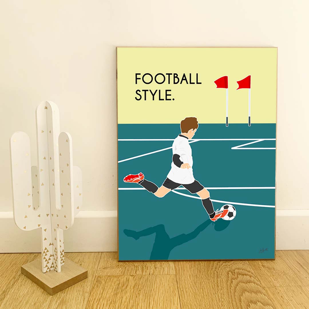 Affiche football sport – décoration murale inspirée du ballon rond, de l’esprit d’équipe et de la passion du football.