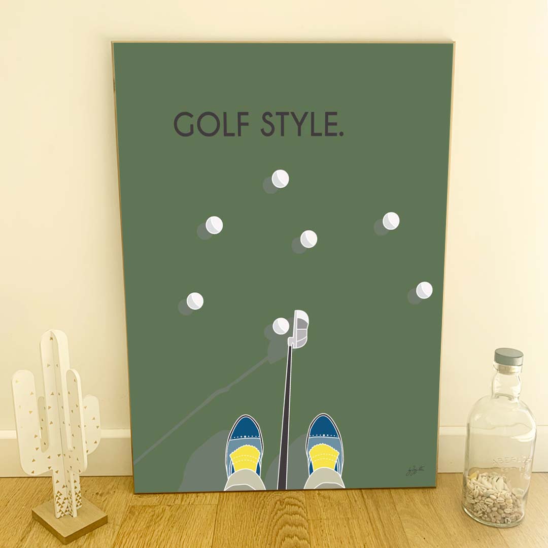Affiche golf vintage – décoration murale inspirée du golf, des parcours d’exception et de l’élégance sportive.