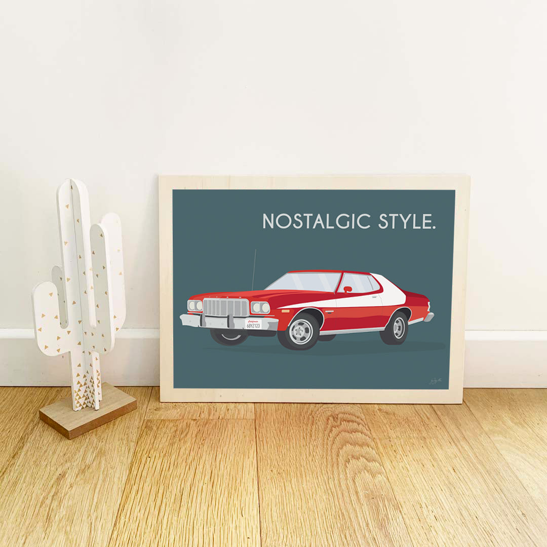 Affiche Grand Torino vintage – décoration murale inspirée des muscle cars américaines et du style rétro.