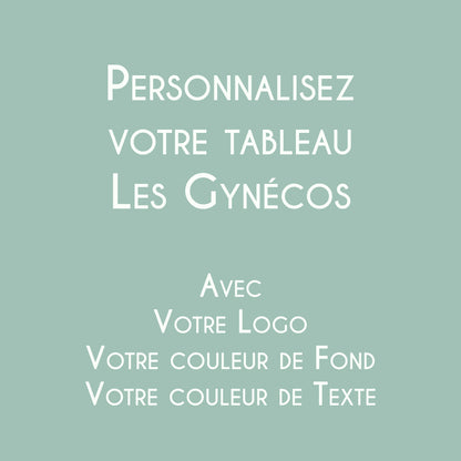 Affiche personnalisée Les Gynécologues avec logo du cabinet médical.