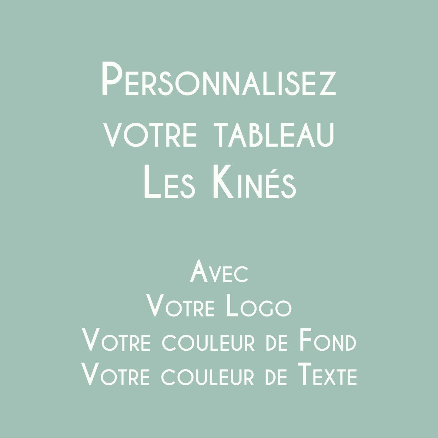 Affiche Les Kinés personnalisée avec logo et couleurs du cabinet de kinésithérapie.