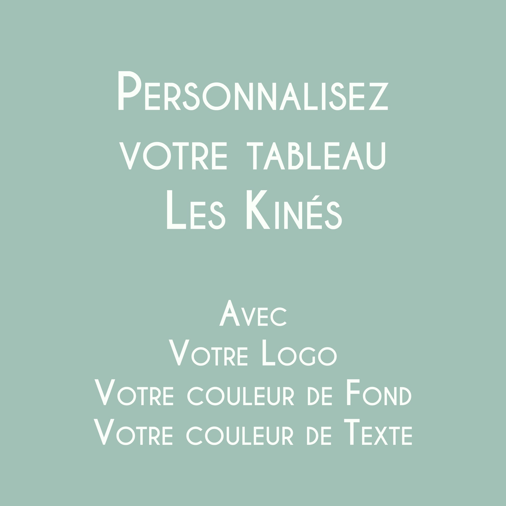 Affiche Les Kinés personnalisée avec logo et couleurs du cabinet de kinésithérapie.