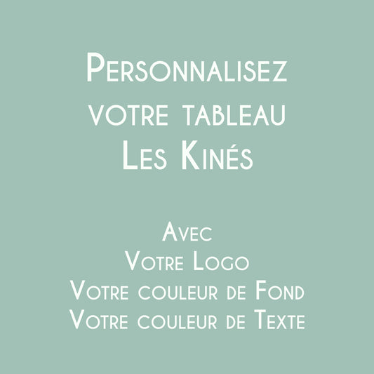 Affiche Les Kinés personnalisée avec logo et couleurs du cabinet de kinésithérapie.