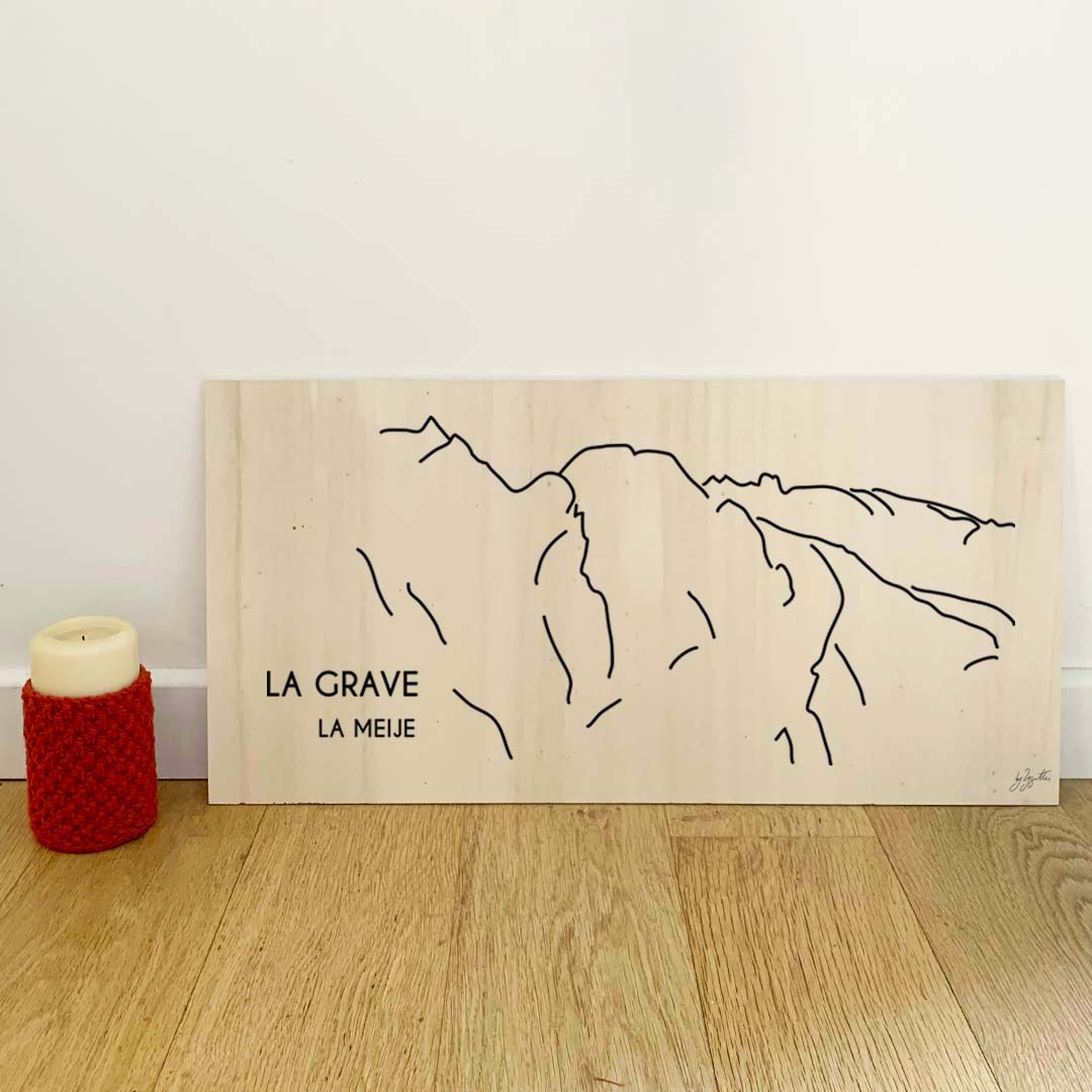 Affiche décorative La Grave La Meije style vintage inspirée des Alpes françaises.