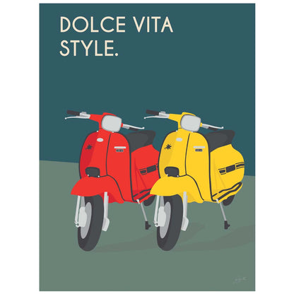Affiche Lambretta vintage – décoration murale inspirée du scooter italien et de la Dolce Vita.