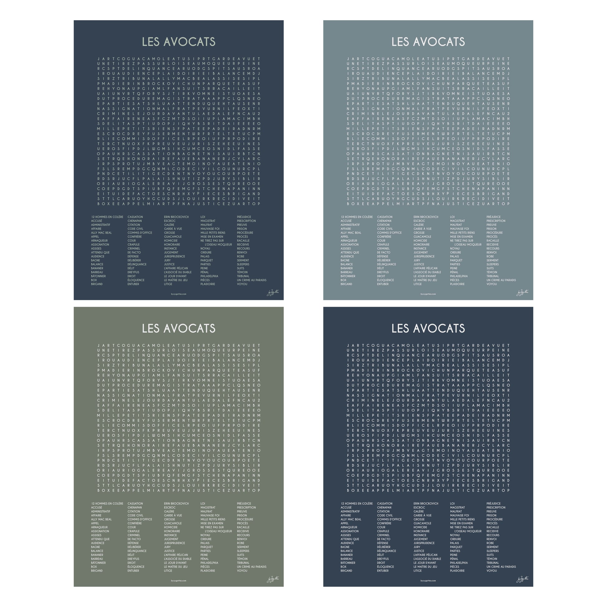 Affiche Les Avocats collection Les Mots Font Le Job pour cabinet d'avocat.
