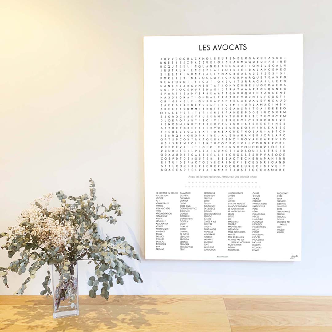 Affiche Les Avocats collection Les Mots Font Le Job pour cabinet d'avocat.
