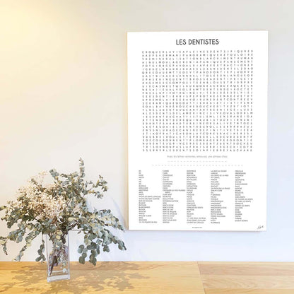 Affiche Les Dentistes collection Les Mots Font Le Job pour cabinet dentaire.
