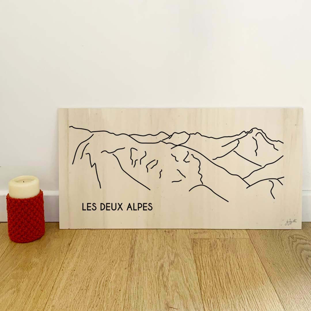 Affiche décorative Les Deux Alpes vintage représentant la célèbre station de ski des Alpes françaises.