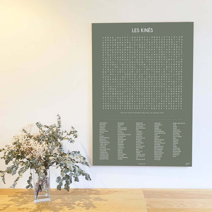 Affiche Les Kinés collection Les Mots Font Le Job, décoration murale pour cabinet de kinésithérapie.
