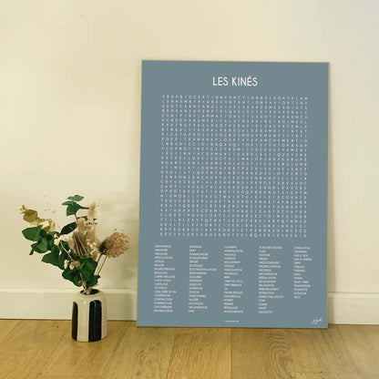 Affiche Les Kinés collection Les Mots Font Le Job, décoration murale pour cabinet de kinésithérapie.