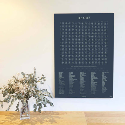 Affiche Les Kinés collection Les Mots Font Le Job, décoration murale pour cabinet de kinésithérapie.