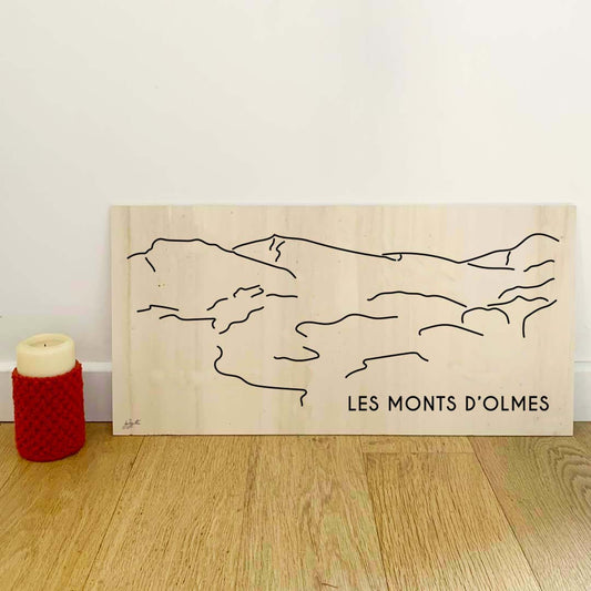 Affiche décorative Les Monts d'Olmes vintage représentant la station de ski des Pyrénées.