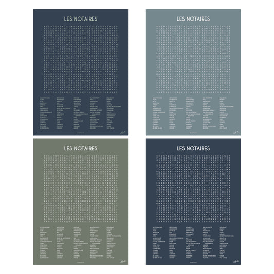 Affiche Les Notaires collection Les Mots Font Le Job pour étude notariale.
