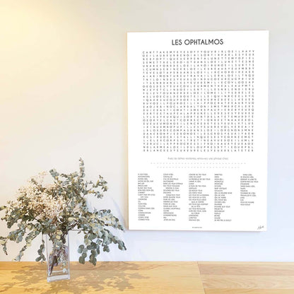 Affiche Les Ophtalmos collection Les Mots Font Le Job pour cabinet d'ophtalmologie.