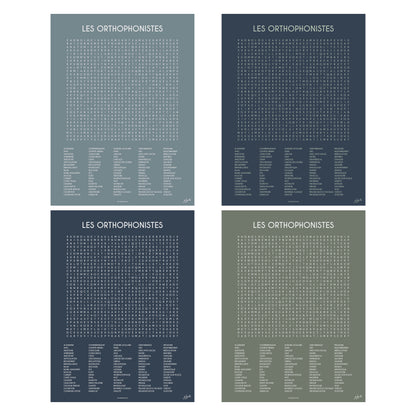Affiche Les Orthophonistes collection Les Mots Font Le Job pour cabinet d'orthophonie.