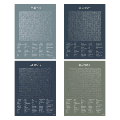 Affiche Les Professeurs collection Les Mots Font Le Job pour salle de classe ou établissement scolaire.
