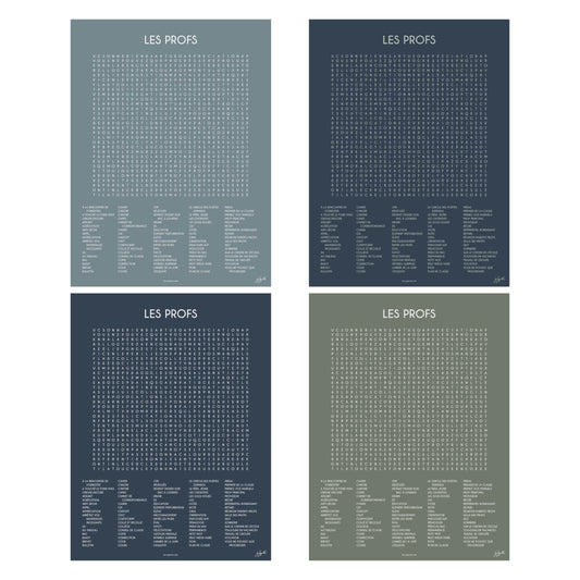Affiche Les Professeurs collection Les Mots Font Le Job pour salle de classe ou établissement scolaire.
