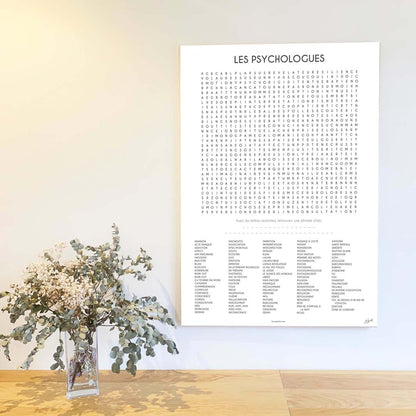 Affiche Les Psychologues collection Les Mots Font Le Job pour cabinet de psychologie.