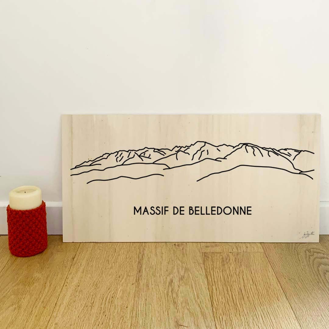 Affiche décorative Massif de Belledonne vintage représentant les paysages alpins français.