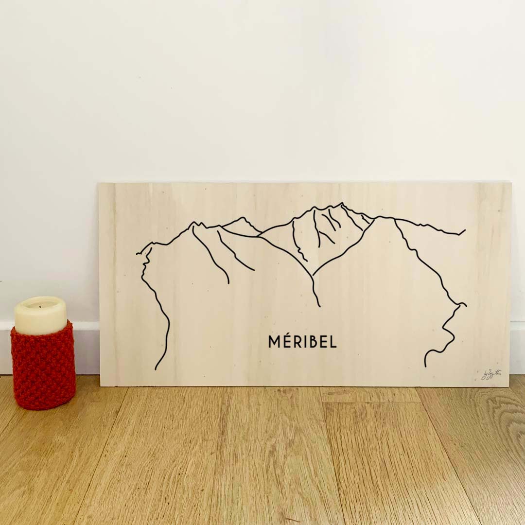 Affiche décorative Méribel vintage représentant la station de ski des Alpes françaises.