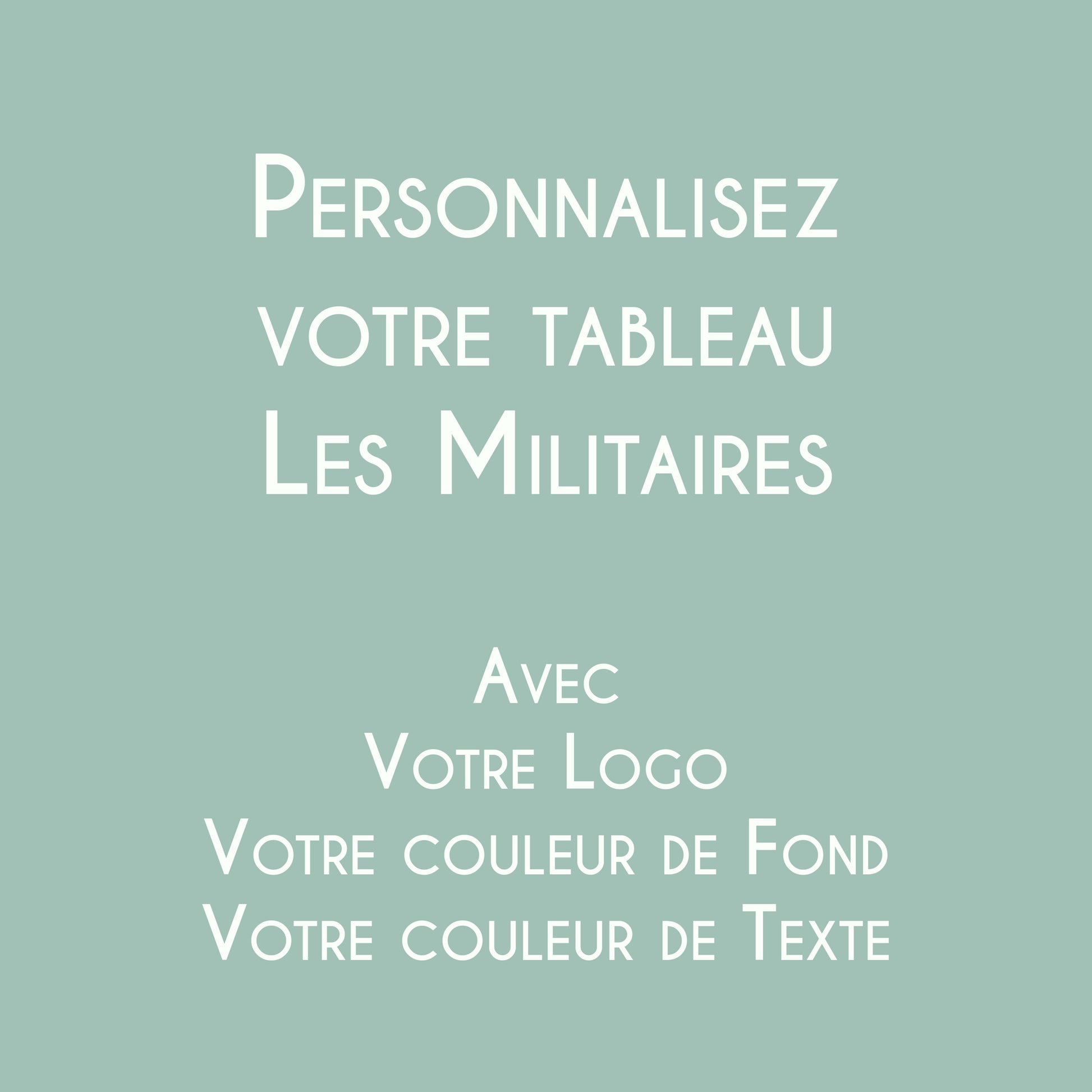 Affiche personnalisée Les Militaires avec logo et couleurs d'une unité militaire.