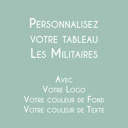 Affiche personnalisée Les Militaires avec logo et couleurs d'une unité militaire.