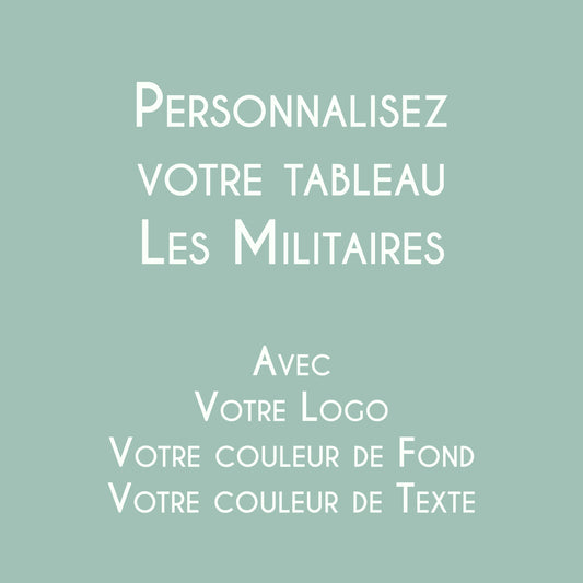 Affiche personnalisée Les Militaires avec logo et couleurs d'une unité militaire.