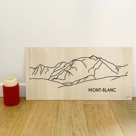 Affiche décorative Mont Blanc style vintage représentant le célèbre sommet des Alpes.