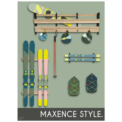 Affiche montagne sports d'hiver – décoration murale inspirée du ski, de la neige, des paysages alpins et de l'univers de la montagne.