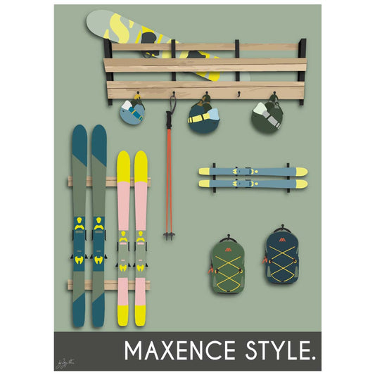 Affiche montagne sports d'hiver – décoration murale inspirée du ski, de la neige, des paysages alpins et de l'univers de la montagne.