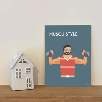 Affiche musculation vintage – décoration murale fitness inspirée du sport et du dépassement de soi.