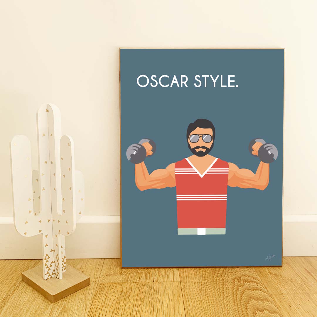 Affiche musculation vintage – décoration murale fitness inspirée du sport et du dépassement de soi.