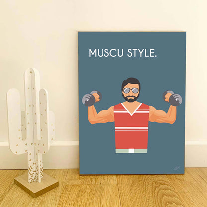 Affiche musculation vintage – décoration murale fitness inspirée du sport et du dépassement de soi.