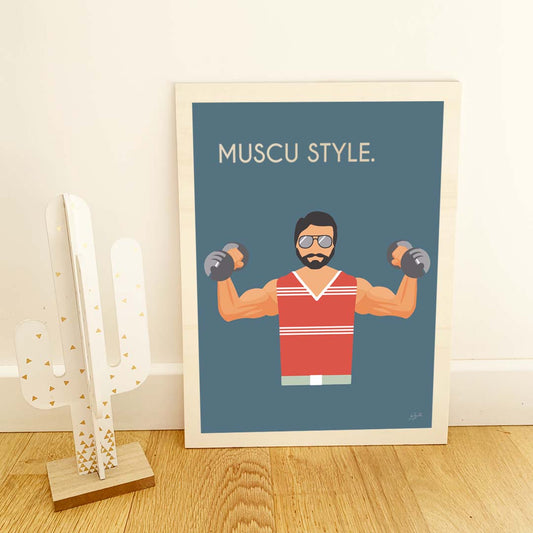 Affiche musculation vintage – décoration murale fitness inspirée du sport et du dépassement de soi.