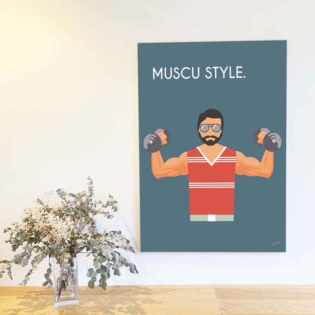 Affiche musculation vintage – décoration murale fitness inspirée du sport et du dépassement de soi.