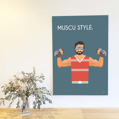Affiche musculation vintage – décoration murale fitness inspirée du sport et du dépassement de soi.