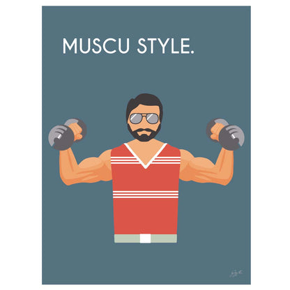 Affiche musculation vintage – décoration murale fitness inspirée du sport et du dépassement de soi.