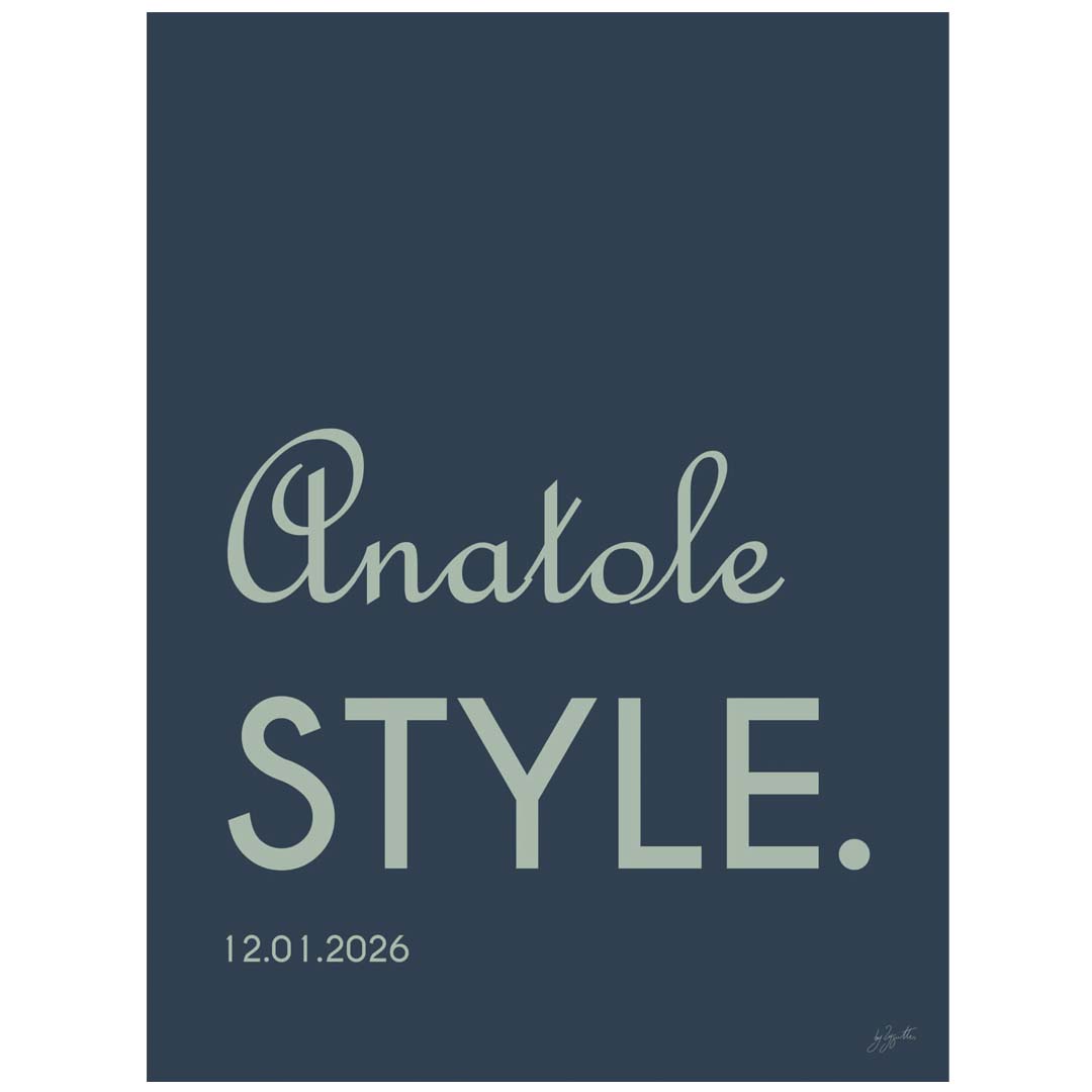 Affiche Name Style personnalisée avec prénom ou nom, décoration murale moderne fabriquée en France.