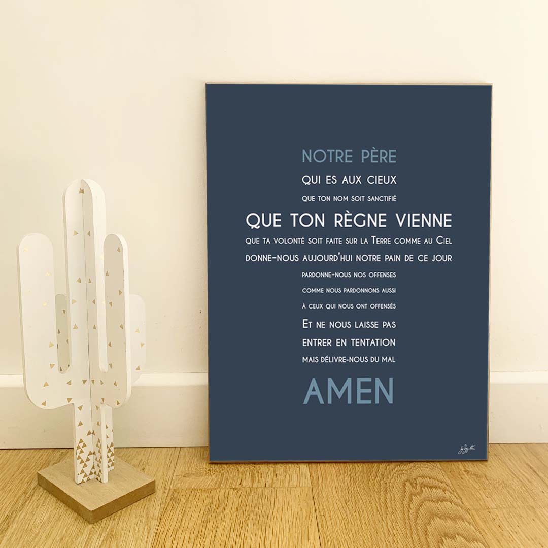 Affiche Notre Père – décoration murale chrétienne mettant en valeur la célèbre prière enseignée par Jésus.