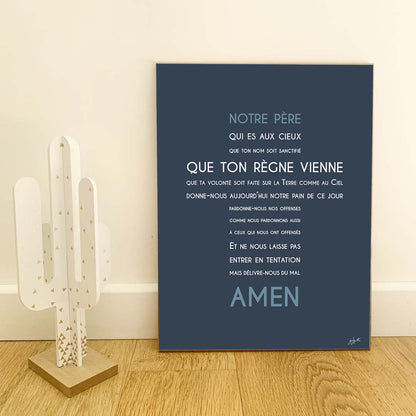 Affiche Notre Père – décoration murale chrétienne mettant en valeur la célèbre prière enseignée par Jésus.